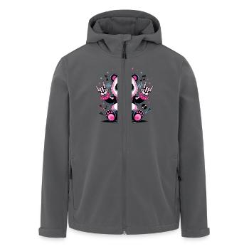 Punk Panda Rockt Die Bühne Mit Energie Und Stil - Recycelte Männer Softshell-Jacke von Stanley/Stella - Anthrazit - Vorne - AI Model Male 185 light (185cm)