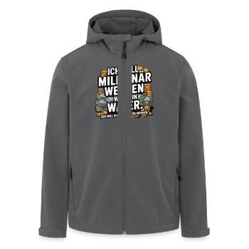 Ich will Millionär werden wie mein Vater – Humor - Recycelte Männer Softshell-Jacke von Stanley/Stella - Anthrazit - Vorne - AI Model Male 185 light (185cm)