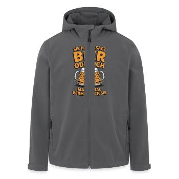 Sie hat gesagt: Bier oder ich. Ich vermisse Sie - Recycelte Männer Softshell-Jacke von Stanley/Stella - Anthrazit - Vorne - AI Model Male 185 light (185cm)