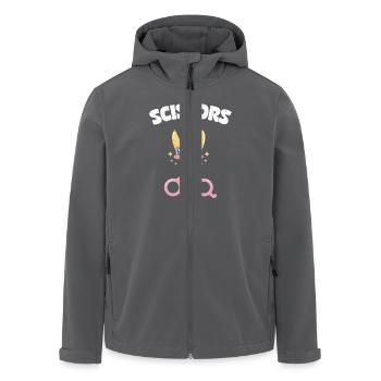 Schere Stein Papier Gruppe Schulspiel Schere Figur - Recycelte Männer Softshell-Jacke von Stanley/Stella - Anthrazit - Vorne - AI Model Male 185 light (185cm)