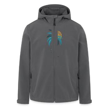 Tropische Palmen mit Mandala-Sonne für Sommer und - Recycelte Männer Softshell-Jacke von Stanley/Stella - Anthrazit - Vorne - AI Model Male 185 light (185cm)