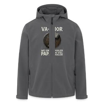 VA-THOR – Wikinger Papa Spruch Design - Recycelte Männer Softshell-Jacke von Stanley/Stella - Anthrazit - Vorne - AI Model Male 185 light (185cm)