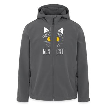 Ne sous-estimez pas le pouvoir d’un félin de minuit - Veste softshell homme en polyester recyclé Stanley/Stella - charbon - Devant - AI Model Male 185 light (185cm)