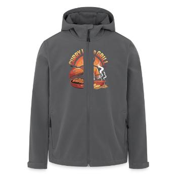 Curry Up and Grill BBQ Indien Kochen - Recycelte Männer Softshell-Jacke von Stanley/Stella - Anthrazit - Vorne - AI Model Male 185 light (185cm)