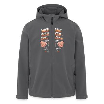 Nicht Lang Schnacken Grill Anpacken Barbecue Spaß - Recycelte Männer Softshell-Jacke von Stanley/Stella - Anthrazit - Vorne - AI Model Male 185 light (185cm)