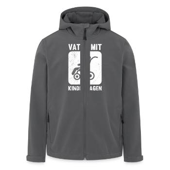 Werdender Vater MIT KINDERWAGEN Lustiges - Recycelte Männer Softshell-Jacke von Stanley/Stella - Anthrazit - Vorne - AI Model Male 185 light (185cm)