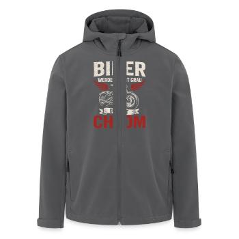 Biker Spruch – Das ist Chrom - Recycelte Männer Softshell-Jacke von Stanley/Stella - Anthrazit - Vorne - AI Model Male 185 light (185cm)