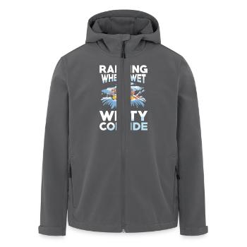 Rafting: Wo Nass Und Witzig Aufeinandertreffen - Recycelte Männer Softshell-Jacke von Stanley/Stella - Anthrazit - Vorne - AI Model Male 185 light (185cm)