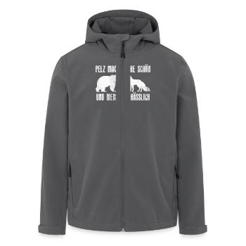 PELZ MACHT TIERE SCHÖN UND MENSCHEN HÄSSLICH - Recycelte Männer Softshell-Jacke von Stanley/Stella - Anthrazit - Vorne - AI Model Male 185 light (185cm)