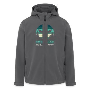 Verstecken Meister Eule im Wald bei Nacht - Recycelte Männer Softshell-Jacke von Stanley/Stella - Anthrazit - Vorne - AI Model Male 185 light (185cm)