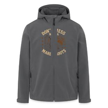 Lass Dich Nicht Mit Einer Stute In Stiefeln Ein - Recycelte Männer Softshell-Jacke von Stanley/Stella - Anthrazit - Vorne - AI Model Male 185 light (185cm)