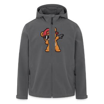 Dabbing Bär mit Cap – Cooles Kinder Motiv - Recycelte Männer Softshell-Jacke von Stanley/Stella - Anthrazit - Vorne - AI Model Male 185 light (185cm)