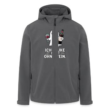 Ich spuke nicht ohne Wein – Lustiger Geist - Recycelte Männer Softshell-Jacke von Stanley/Stella - Anthrazit - Vorne - AI Model Male 185 light (185cm)