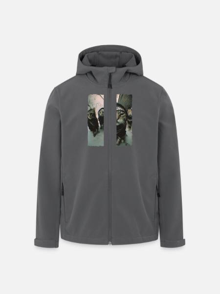 Gangster Katzen Streetwear Cooles Katzenmotiv - Recycelte Männer Softshell-Jacke von Stanley/Stella - Anthrazit