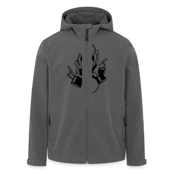 vl053a_drummer_1c - Recycelte Männer Softshell-Jacke von Stanley/Stella - Anthrazit - Vorne - AI Model Male 185 light (185cm)