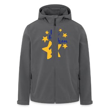 Ich bin schon Eins! - Recycelte Männer Softshell-Jacke von Stanley/Stella - Anthrazit - Vorne - AI Model Male 185 light (185cm)