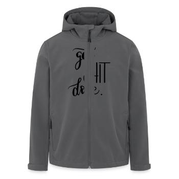 Motto Arbeitsplatz arbeiten Start up job Spruch - Recycelte Männer Softshell-Jacke von Stanley/Stella - Anthrazit - Vorne - AI Model Male 185 light (185cm)
