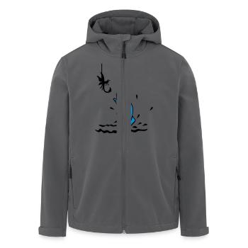 Fliegenfischen / fly fishing (2c) - Recycelte Männer Softshell-Jacke von Stanley/Stella - Anthrazit - Vorne - AI Model Male 185 light (185cm)
