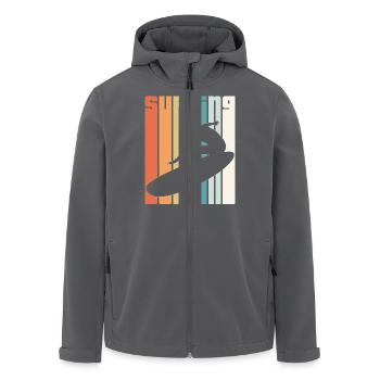 Surfing Surf Surfer Geschenk Retro Vintage Strand - Recycelte Männer Softshell-Jacke von Stanley/Stella - Anthrazit - Vorne - AI Model Male 185 light (185cm)