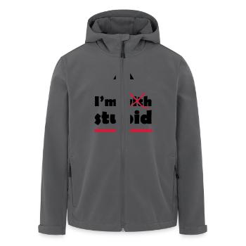 I'm with stupid - Recycelte Männer Softshell-Jacke von Stanley/Stella - Anthrazit - Vorne - AI Model Male 185 light (185cm)