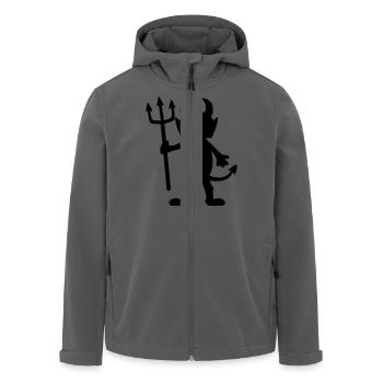 Teufel Mann Cartoon Figur - Recycelte Männer Softshell-Jacke von Stanley/Stella - Anthrazit - Vorne - AI Model Male 185 light (185cm)