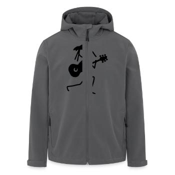 Strichmännchen mit Gitarre - Recycelte Männer Softshell-Jacke von Stanley/Stella - Anthrazit - Vorne - AI Model Male 185 light (185cm)