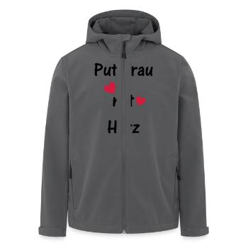 Putzfrau mit Herz - Recycelte Männer Softshell-Jacke von Stanley/Stella - Anthrazit - Vorne - AI Model Male 185 light (185cm)