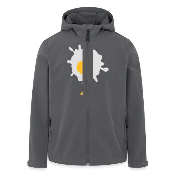 Laufendes spiegelei - V2 - Recycelte Männer Softshell-Jacke von Stanley/Stella - Anthrazit - Vorne - AI Model Male 185 light (185cm)