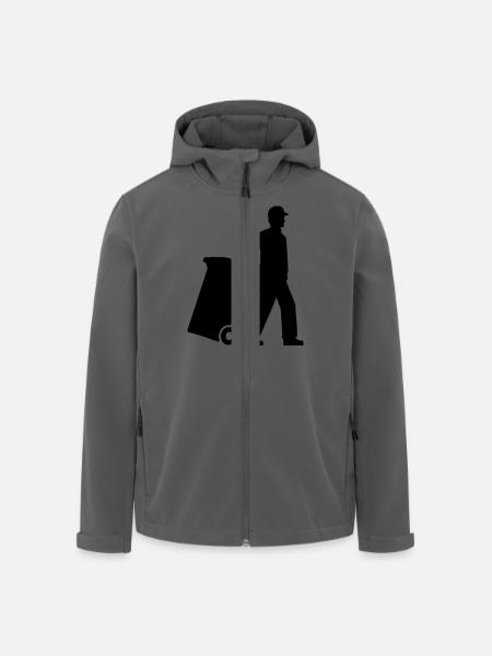 Müllmann - Recycelte Männer Softshell-Jacke von Stanley/Stella - Anthrazit