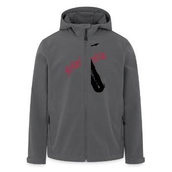 Saxofon / Noten - Recycelte Männer Softshell-Jacke von Stanley/Stella - Anthrazit - Vorne - AI Model Male 185 light (185cm)