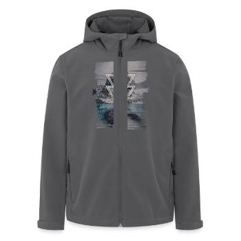 Berge mit Doppel Dreieck - Recycelte Männer Softshell-Jacke von Stanley/Stella - Anthrazit - Vorne - AI Model Male 185 light (185cm)