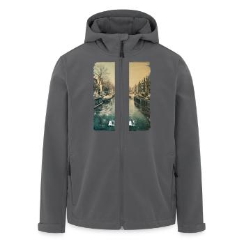 AMSTERDAM - Recycelte Männer Softshell-Jacke von Stanley/Stella - Anthrazit - Vorne - AI Model Male 185 light (185cm)