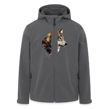 Der Wolf - Recycelte Männer Softshell-Jacke von Stanley/Stella - Anthrazit - Vorne - AI Model Male 185 light (185cm)