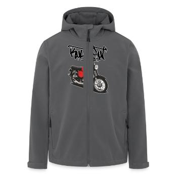 S51 (rot) // Illustration - Recycelte Männer Softshell-Jacke von Stanley/Stella - Anthrazit - Vorne - AI Model Male 185 light (185cm)