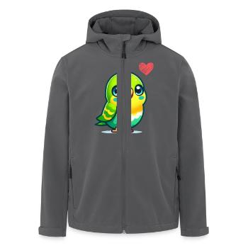 wellensittich love - Recycelte Männer Softshell-Jacke von Stanley/Stella - Anthrazit - Vorne - AI Model Male 185 light (185cm)