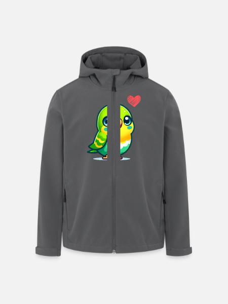 wellensittich love - Recycelte Männer Softshell-Jacke von Stanley/Stella - Anthrazit