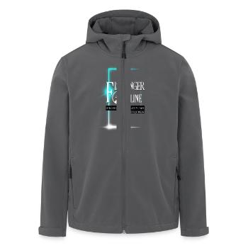 Logo Fischinger-Online groß mit URL - Recycelte Männer Softshell-Jacke von Stanley/Stella - Anthrazit - Vorne - AI Model Male 185 light (185cm)
