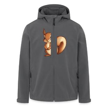Eichhörnchen - Recycelte Männer Softshell-Jacke von Stanley/Stella - Anthrazit - Vorne - AI Model Male 185 light (185cm)