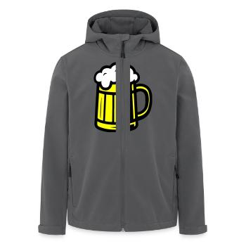 Chope à bière en verre à bière - Veste softshell homme en polyester recyclé Stanley/Stella - charbon - Devant - AI Model Male 185 light (185cm)
