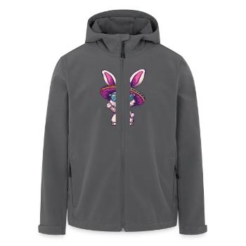 Hase Comic Lustig Sombrero - Recycelte Männer Softshell-Jacke von Stanley/Stella - Anthrazit - Vorne - AI Model Male 185 light (185cm)