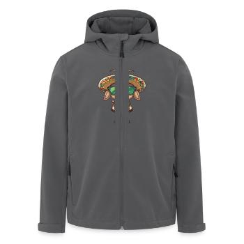 Bergziege Comic Lustig Sombrero - Recycelte Männer Softshell-Jacke von Stanley/Stella - Anthrazit - Vorne - AI Model Male 185 light (185cm)