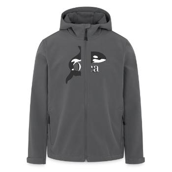 Orca Dream – Majestic Killer Whale - Men’s Recycled Softshell Jacket by Stanley/Stella - anthracite - Front - AI Model Male 185 light (185cm)