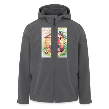 Roter Panda Tee Pose - Recycelte Männer Softshell-Jacke von Stanley/Stella - Anthrazit - Vorne - AI Model Male 185 light (185cm)