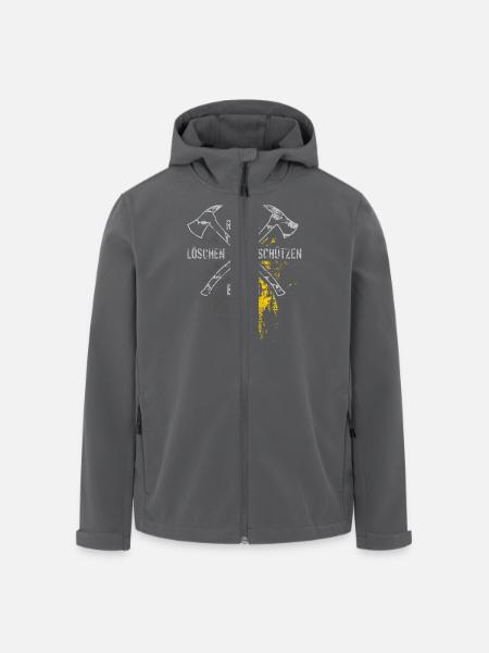 Retten Löschen Bergen Schützen - Recycelte Männer Softshell-Jacke von Stanley/Stella - Anthrazit
