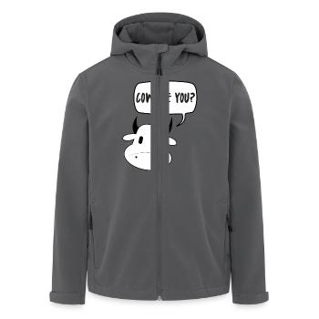 Kuh / Bauernhof: Cow Are You? - Recycelte Männer Softshell-Jacke von Stanley/Stella - Anthrazit - Vorne - AI Model Male 185 light (185cm)