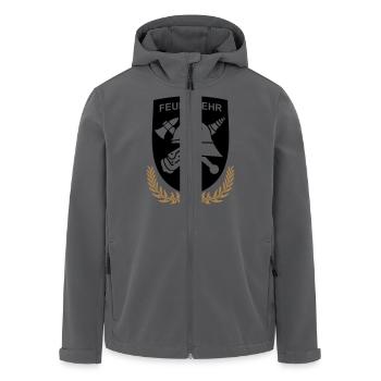 Feuerwehr Logo Wappenform - Recycelte Männer Softshell-Jacke von Stanley/Stella - Anthrazit - Vorne - AI Model Male 185 light (185cm)