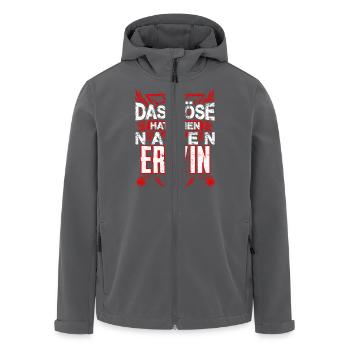 ERWIN - Name - Recycelte Männer Softshell-Jacke von Stanley/Stella - Anthrazit - Vorne - AI Model Male 185 light (185cm)