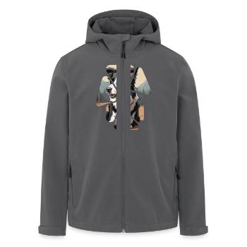 Border Collie Hund - Recycelte Männer Softshell-Jacke von Stanley/Stella - Anthrazit - Vorne - AI Model Male 185 light (185cm)
