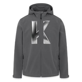 Chrome ,, K " Metallic - Recycelte Männer Softshell-Jacke von Stanley/Stella - Anthrazit - Vorne - AI Model Male 185 light (185cm)