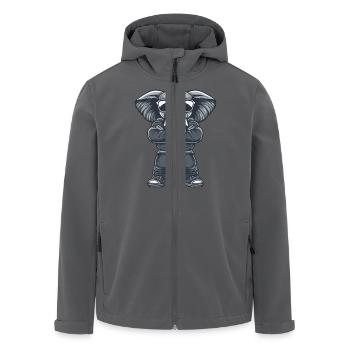 Elephant Comic Sunglasses - Men’s Recycled Softshell Jacket by Stanley/Stella - anthracite - Front - AI Model Male 185 light (185cm)